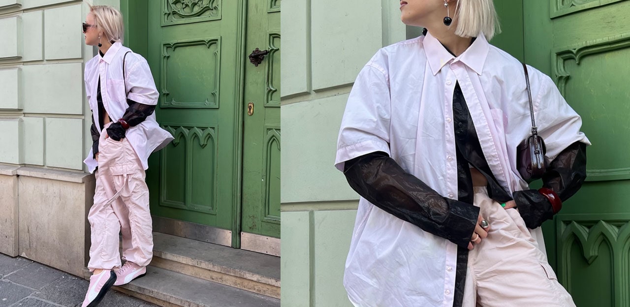 pastelowy róż stylizacje