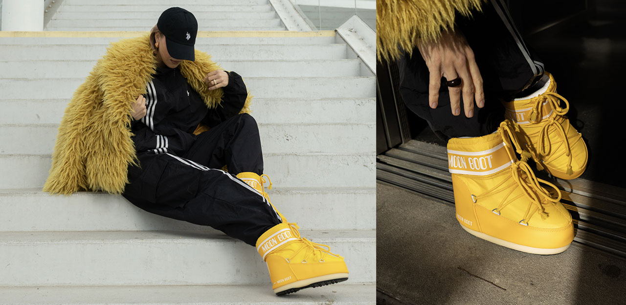 stylizacje z Moon Boots