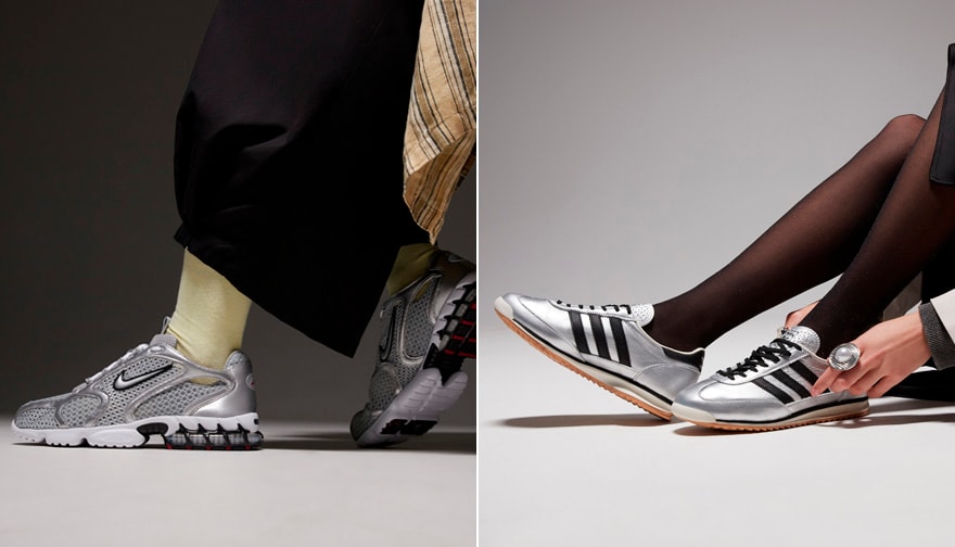 srebrne buty do czego pasują