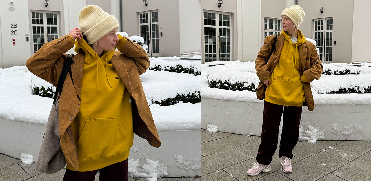 musztardowe stylizacje