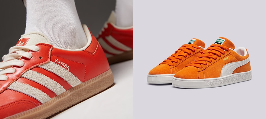 pomarańczowe sneakersy jak stylizować